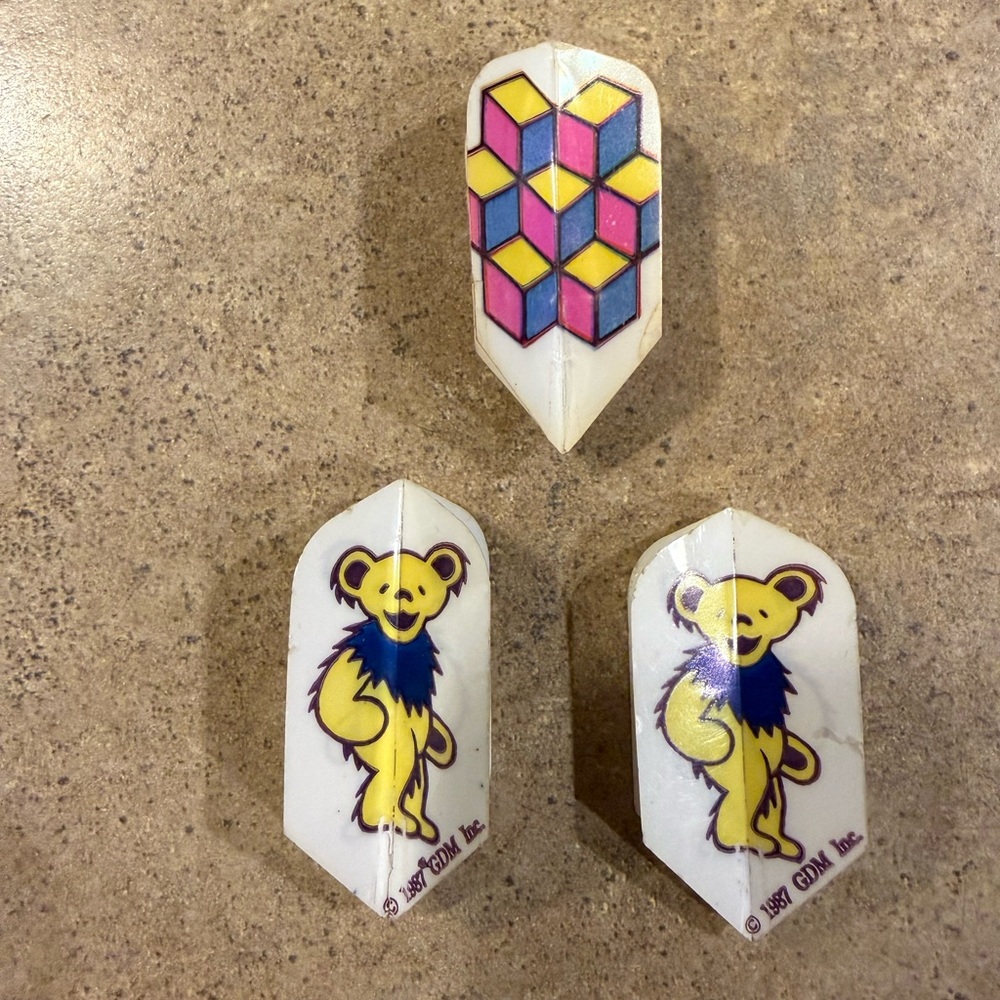 1987 GDM Inc Grateful Dead Plastic Dart Flights. Very Rare - Vintage